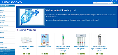 Filtershop Canada Website