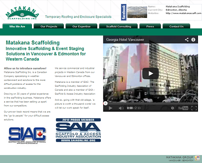 Matakana Scaffolding Website